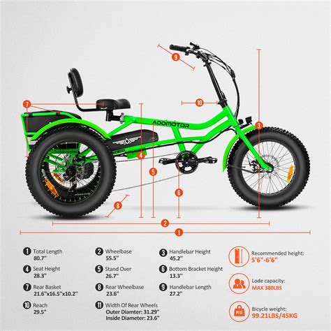 Addmotor M 360II Semi Recumbent Electric Trike 85MI Fat Tire 3 Wheel