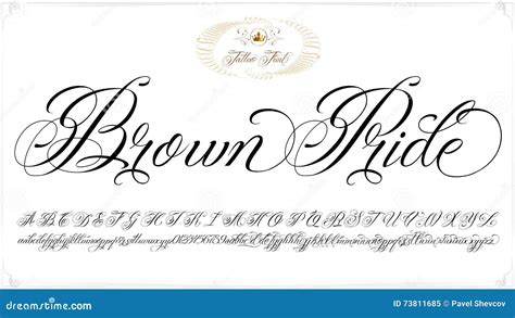 Brown Pride Tattoo Lettering Stock Vector - Illustration of lowercase ...