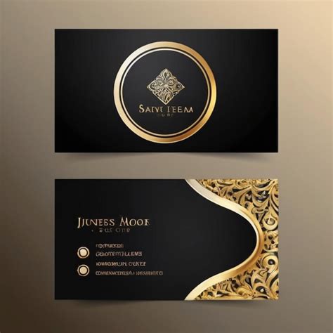 Premium Photo Two Business Cards With A Black And Gold Logo That Says