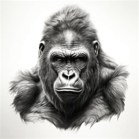 Gorilla Face Realistic Drawing Stock Illustrations – 72 Gorilla Face ...