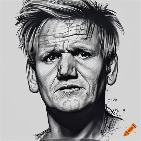 Monochrome Pop Art Portrait Of Gordon Ramsay On Craiyon