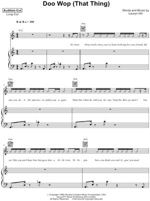 Doo Wop That Thing Sheet Music 5 Arrangements Available Instantly