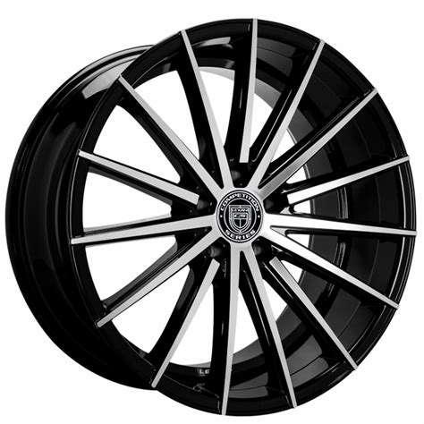 22 Staggered Lexani Wheels Pegasus Black Machined Rims Lx009 4