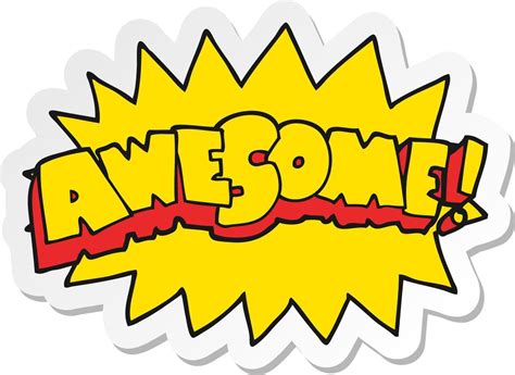 Sticker Of A Cartoon Awesome Symbol 12356686 Vector Art At Vecteezy