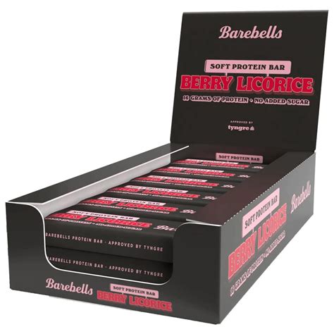 Barebells Protein Bar Soft Berry Licorice 55G Eske A 12stk Sports