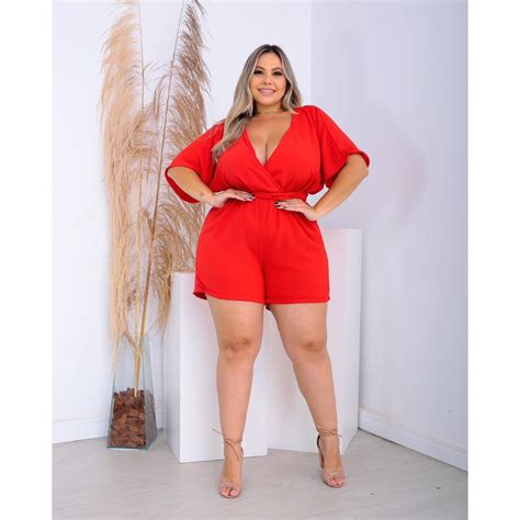 Macaquinho Mili Plus Size Shopee Brasil