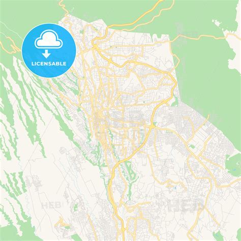 Empty vector map of Cuernavaca, Morelos, Mexico - HEBSTREITS