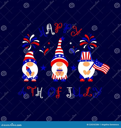 Patriotic Gnomes Happy 4th Of July With American Flag Popcorn