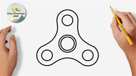 How To Draw A Fidget Spinner Drawing Fidget Spinner Tutorial Easy