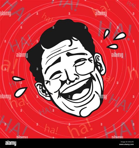 Vintage Retro Clipart Lol Man Laughing Out Loud Stock Vector Image