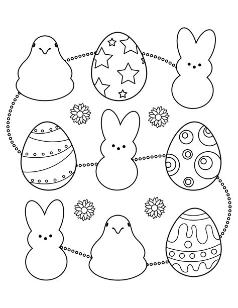 Printable Easter Bundle Coloring Pages Peeps Coloring Pages Etsy