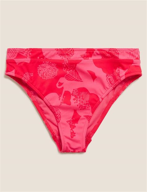 Pembe I Ek Desenli High Leg Bikini Alt T W Marks Spencer