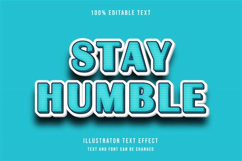 Premium Vector Stay Humble 3d Editable Text Effect Blue Pattern