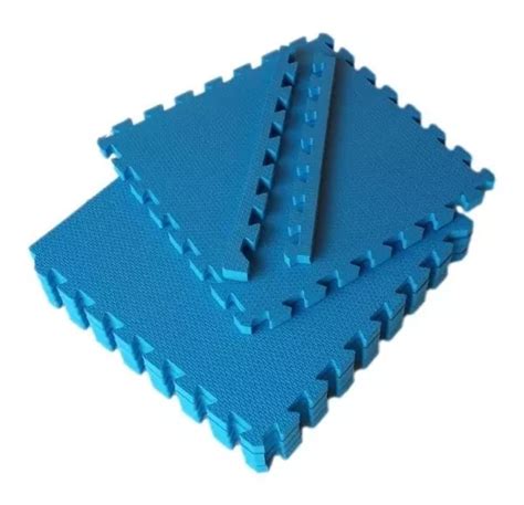 Kit 6 Placas Tatames Tapetes Eva 50x50x1cm 10mm Azul Royal