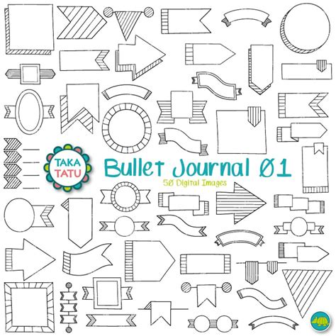 Bullet Journal Clipart Journal Digital Stamp / Banner Clipart ...