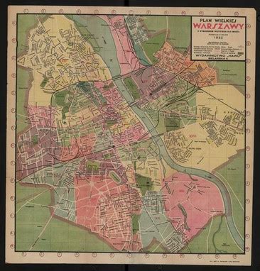 Plan Wielkiej Warszawy Z Wymienieniem Wszystkich Ulic Miasta