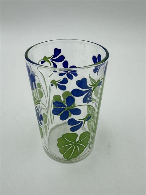 Swanky Swig 3 1 2 H Posy Violet Juice Glass Ebay