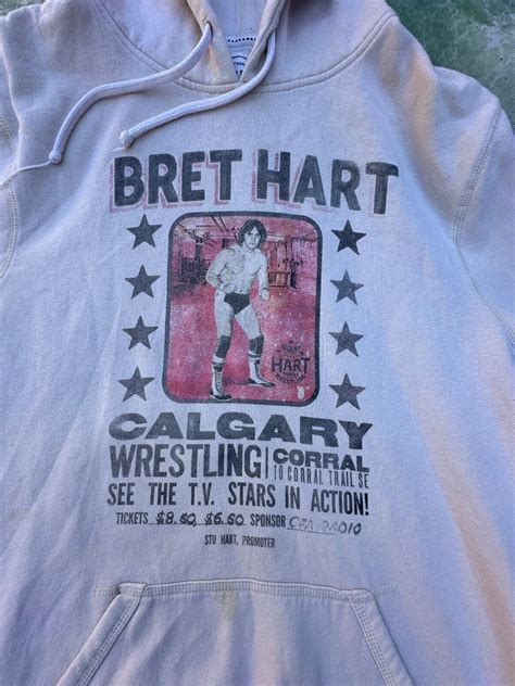 Vintage Bret HITMAN Hart Calgary Wrestling Men S Pull Gem