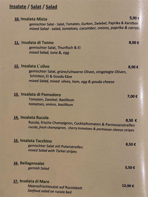 Menu At Restaurant Triangulum L Ulivo Gelnhausen