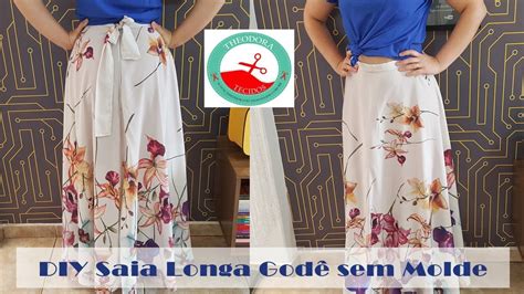 Diy Saia Godê Longa Sem Molde Curso De Corte E Costura Passo A