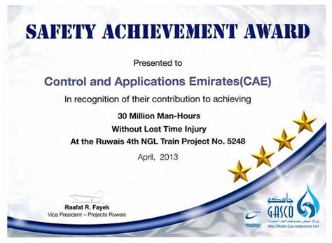 Safety Recognition Certificate Template 4 Templates Example Templates Example