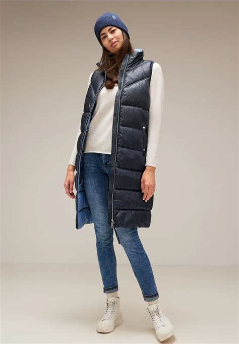 Street One Gilet Matelassé Super Léger Pour Femmes En Bleu Street One