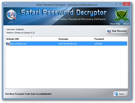 Safari Password Decryptor 5 0 Download Review Screenshots