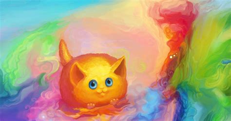 Котик радужный рисунок (42 фото) » Рисунки для срисовки и не только