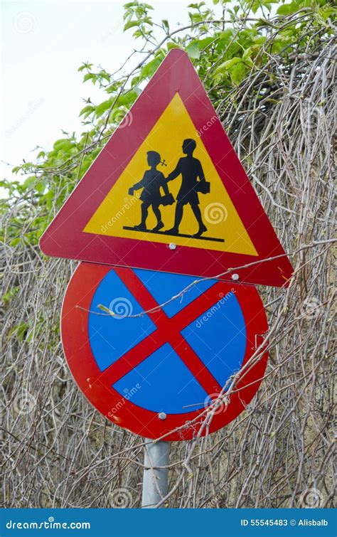 Two Colorful Road Signs Greece Stock Image Image Of Child Street