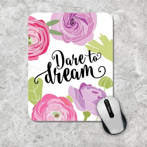 Floral Mousepad Quote Mouse Pad Round Mouse Pad Watercolor | Etsy