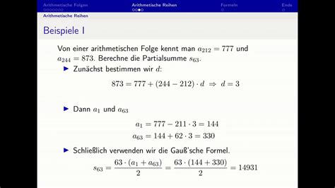 Arithmetische Folgen Und Reihen Teil Youtube