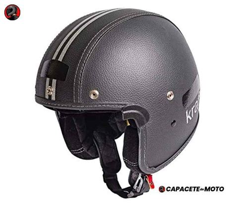 Capacete De Moto Aberto Vintage Old School Revestido Da Kraft