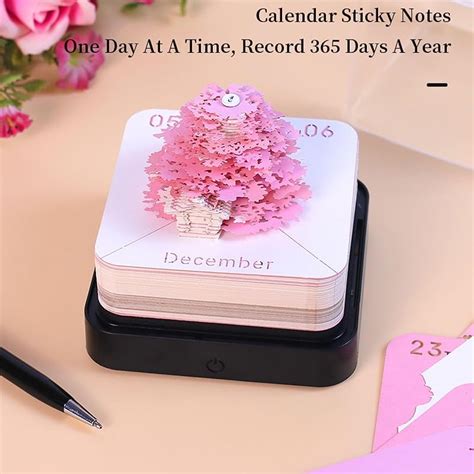 Mua D Memo Pads Paper Desk Calendar With Lights Calendar Sakura