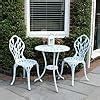 Charles Bentley Piece Tulip Cast Aluminium Patio Bistro Set Table