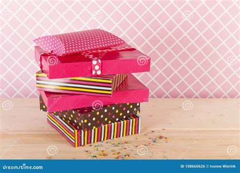 Birthday gifts in pink stock photo. Image of pink, birthday - 108660626