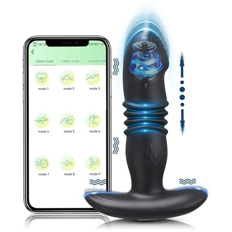 Teleskop Vibrierende Butt Plug Anal App Vibrator Drahtlose Remote