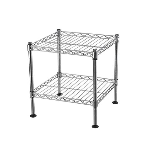 2 Tier 12” Deep Chrome Light Duty Home Kitchen Wire Shelving Units With NSF Certification