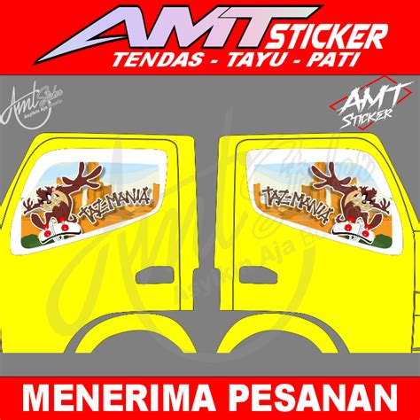 Jual Stiker One Way Kaca Samping Tazmania Sticker Truk Canter