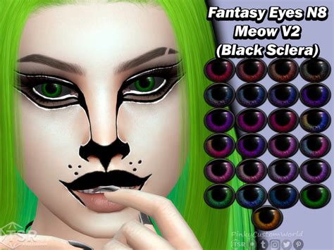 The Sims Resource Fantasy Eyes N8 Meow V2 Black Sclera Facepaint