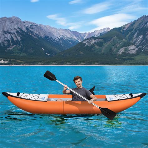 Inflatable Kayak Set with Paddle & Air Pump, Portable Recreational ...