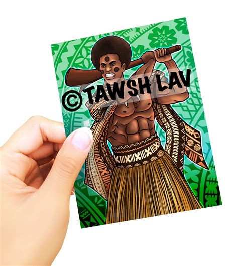 Fijian Warrior Pacific Islander Melanesian Art Sticker Artofit