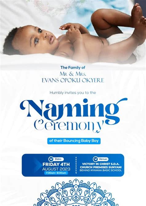 Naming Ceremony Flyer Design Naming Ceremony Social Media Design