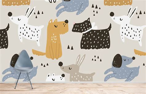 Colorful Cartoon Dogs Wall Murals Ever Wallpaper Us