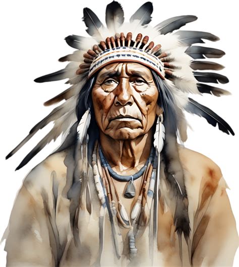 Ai Generated Portrait Of A Native American Indian 42655714 Png