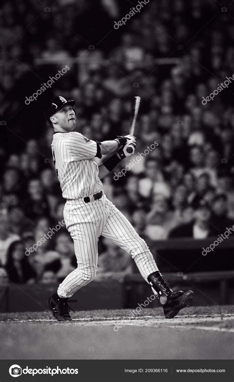 Derek Jeter Shortstop New York Yankees Game Action Regular Major