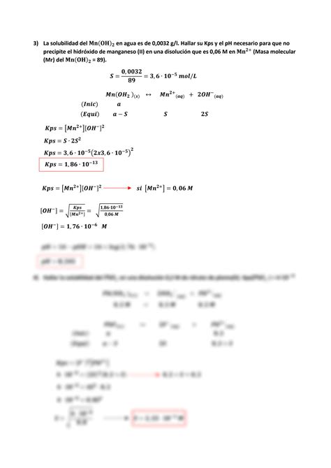 SOLUTION Ejercicios resueltos sobre solubilidad Química analítica