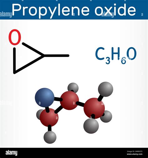 Propylene Oxide Molecule Structural Chemical Formula And Molecule