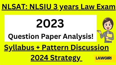 Nlsat Question Paper Analysis Nlsiu Year Law Paper Review