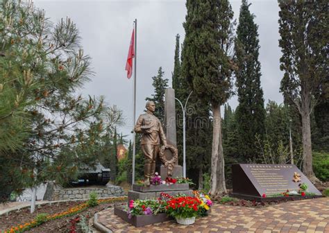 A Memorial Sign In Honor Of The Liberators Of Alushta Editorial Stock