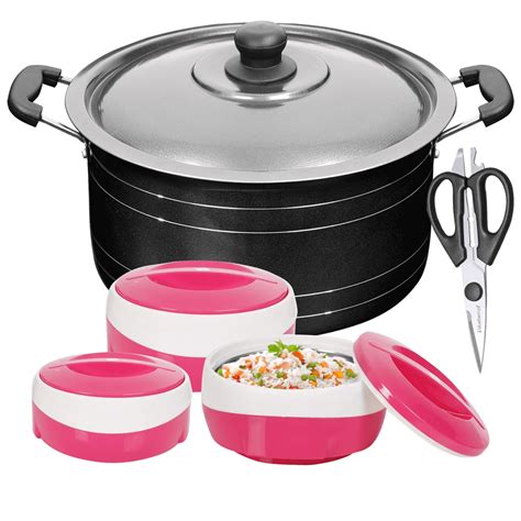 Buy Blueberrys Biriyani Pot 16 Liter Wave Combo Casserole 3 Piece Set